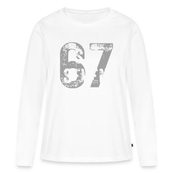 Six Seven, 6 7 Slang - Frauen Premium Bio Langarmshirt - Weiß - Vorne - Julia (174cm)