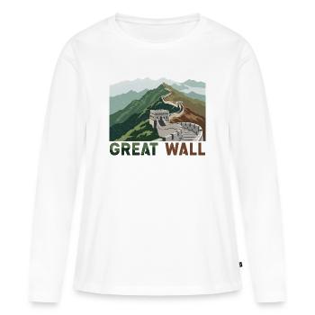 Große Mauer Chinesische Mauer - Frauen Premium Bio Langarmshirt - Weiß - Vorne - Julia (174cm)