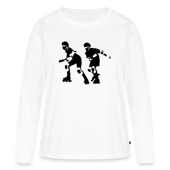 Inliner - Frauen Premium Bio Langarmshirt - Weiß - Vorne - Julia (174cm)