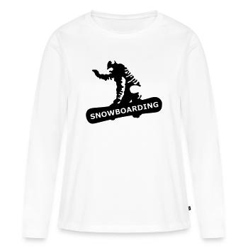 Snowboarding - Frauen Premium Bio Langarmshirt - Weiß - Vorne - Julia (174cm)