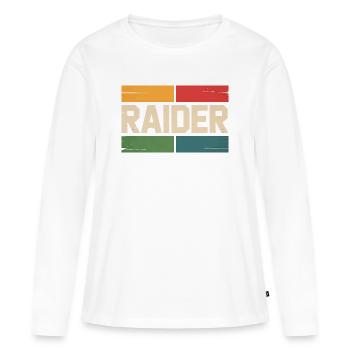 Raider Gamer Retro Vintage Colors RPG Gaming - Women's Premium Organic Long Sleeve Shirt - white - Front - Julia (174cm)