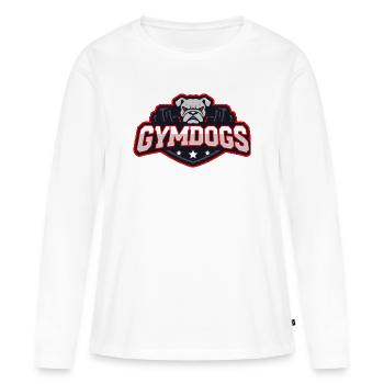 GymDogs Bulldog Force - T-shirt manches longues Premium bio Femme - blanc - Devant - Julia (174cm)