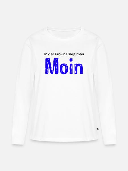 Moin - Frauen Premium Bio Langarmshirt - Weiß