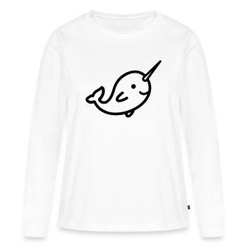 Narval - T-shirt manches longues Premium bio Femme - blanc - Devant - Julia (174cm)