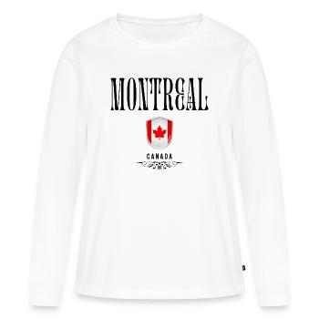 Souvenir Montreal, Montreal Canada - Women's Premium Organic Long Sleeve Shirt - white - Front - Julia (174cm)