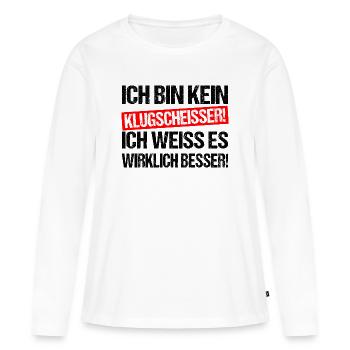 Dire le malin sur la chemise Sarcasme Humour - T-shirt manches longues Premium bio Femme - blanc - Devant - Julia (174cm)