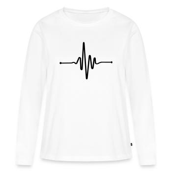 Heart Beat Frequenz Linie - Frauen Premium Bio Langarmshirt - Weiß - Vorne - Julia (174cm)