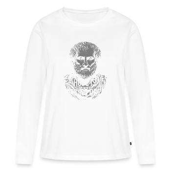 Rêve éveillé d’Aristote - T-shirt manches longues Premium bio Femme - blanc - Devant - Julia (174cm)