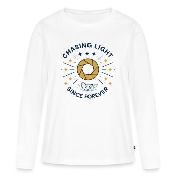 Chasseurs de lumière depuis des siècles - T-shirt manches longues Premium bio Femme - blanc - Devant - Julia (174cm)