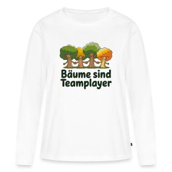 Bäume Sind Teamplayer Hand in Hand Naturfreunde - Frauen Premium Bio Langarmshirt - Weiß - Vorne - Julia (174cm)