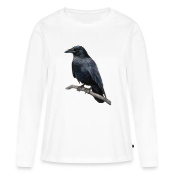 Corbeau Corbeau - T-shirt manches longues Premium bio Femme - blanc - Devant - Julia (174cm)