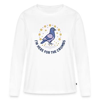 Chasseur de biscuits aux pigeons - T-shirt manches longues Premium bio Femme - blanc - Devant - Julia (174cm)