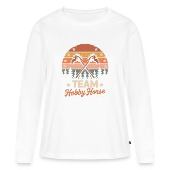 Hobby Horsing - T-shirt manches longues Premium bio Femme - blanc - Devant - Julia (174cm)
