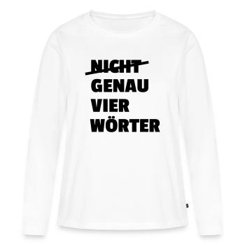 Exactement quatre mots - T-shirt manches longues Premium bio Femme - blanc - Devant - Julia (174cm)