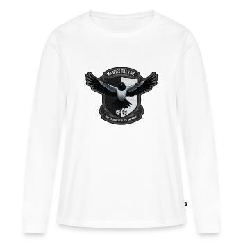 Magpies Crest - Frauen Premium Bio Langarmshirt - Weiß - Vorne - Julia (174cm)