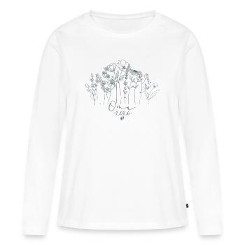 Stolze Oma 2026 Geschenkidee - Frauen Premium Bio Langarmshirt - Weiß - Vorne - Julia (174cm)