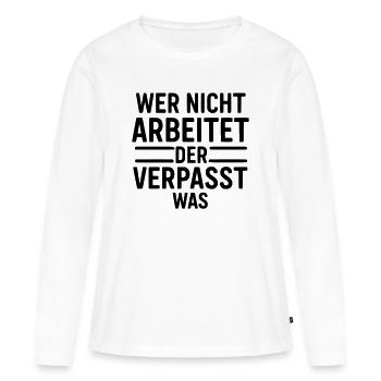 Motivation au travail - T-shirt manches longues Premium bio Femme - blanc - Devant - Julia (174cm)