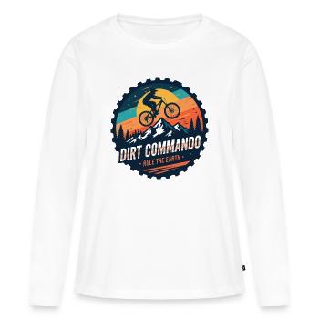 Dirt Commando Vétéran de VTT - T-shirt manches longues Premium bio Femme - blanc - Devant - Julia (174cm)