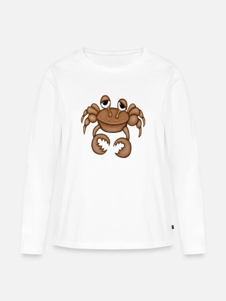 Lustiger Krebs - Frauen Premium Bio Langarmshirt - Weiß