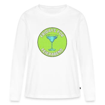 Feierabend Fridays Cocktail - Frauen Premium Bio Langarmshirt - Weiß - Vorne - Julia (174cm)