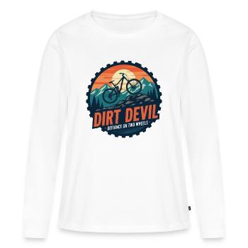 Hymne du VTT Dirt Devil - T-shirt manches longues Premium bio Femme - blanc - Devant - Julia (174cm)
