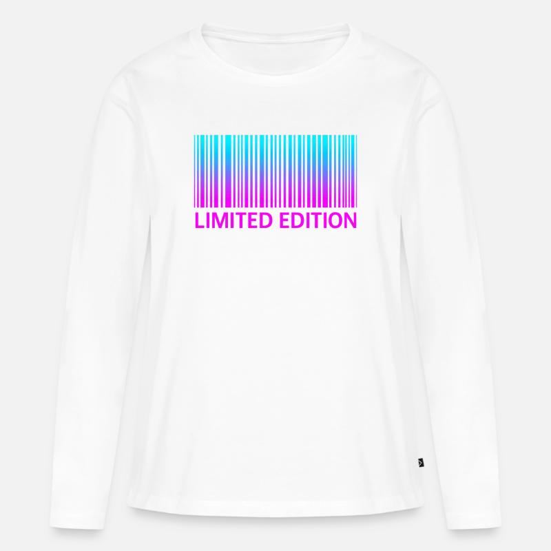 LIMITED EDITION - BARCODE  - Frauen Premium Bio Langarmshirt - Weiß