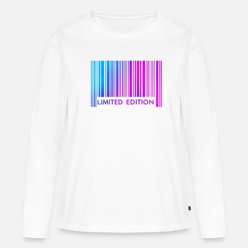 LIMITED EDITION - BARCODE  - Frauen Premium Bio Langarmshirt - Weiß