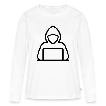 Hacker - Frauen Premium Bio Langarmshirt - Weiß - Vorne - Julia (174cm)