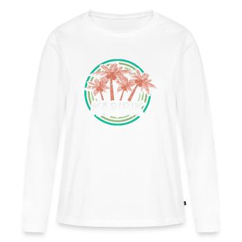 Vacances Caraïbes - T-shirt manches longues Premium bio Femme - blanc - Devant - Julia (174cm)