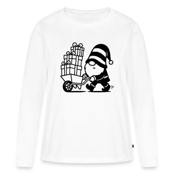Brouette imp - T-shirt manches longues Premium bio Femme - blanc - Devant - Julia (174cm)