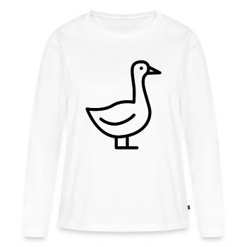 Oie - T-shirt manches longues Premium bio Femme - blanc - Devant - Julia (174cm)