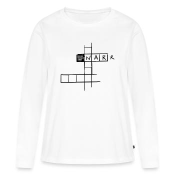 Lunatique avec 3 lettres - T-shirt manches longues Premium bio Femme - blanc - Devant - Julia (174cm)