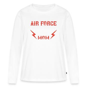 Maman de l’Armée de l’air - T-shirt manches longues Premium bio Femme - blanc - Devant - Julia (174cm)