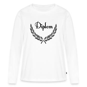 Diplom - Frauen Premium Bio Langarmshirt - Weiß - Vorne - Julia (174cm)