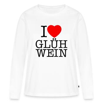 J’adore Noël au vin chaud - T-shirt manches longues Premium bio Femme - blanc - Devant - Julia (174cm)