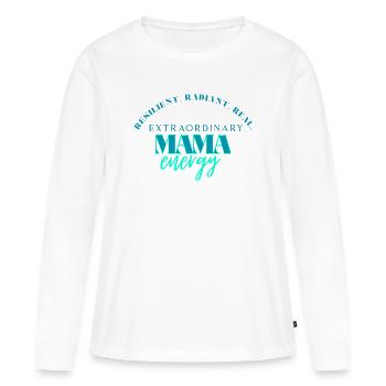Typographie néon Miami Energy - T-shirt manches longues Premium bio Femme - blanc - Devant - Julia (174cm)