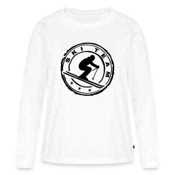 Ski Sport de l’équipe de ski - T-shirt manches longues Premium bio Femme - blanc - Devant - Julia (174cm)