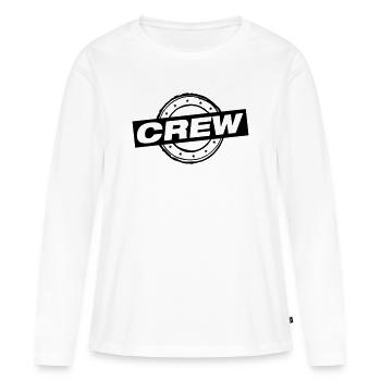 Tampon de l’équipage - T-shirt manches longues Premium bio Femme - blanc - Devant - Julia (174cm)