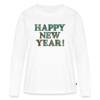 Happy New Year Wishes - Women's Premium Organic Long Sleeve Shirt - white - Front - Julia (174cm)