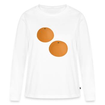Mandarin-Orangen - Frauen Premium Bio Langarmshirt - Weiß - Vorne - Julia (174cm)