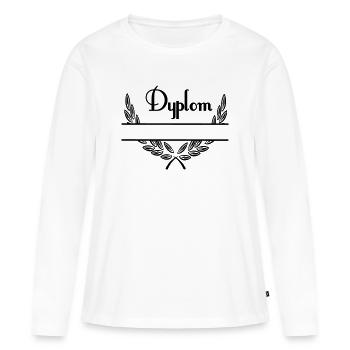 Dyplom – Namensraum - Frauen Premium Bio Langarmshirt - Weiß - Vorne - Julia (174cm)