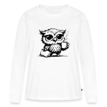 J’ai passé la nuit éveillée avec un oreiller - T-shirt manches longues Premium bio Femme - blanc - Devant - Julia (174cm)