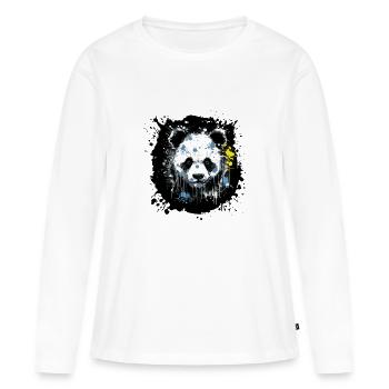 Panda Ink Splatter Art - Women's Premium Organic Long Sleeve Shirt - white - Front - Julia (174cm)