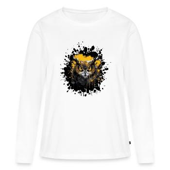 Owl Night Owl Splatter - Women's Premium Organic Long Sleeve Shirt - white - Front - Julia (174cm)