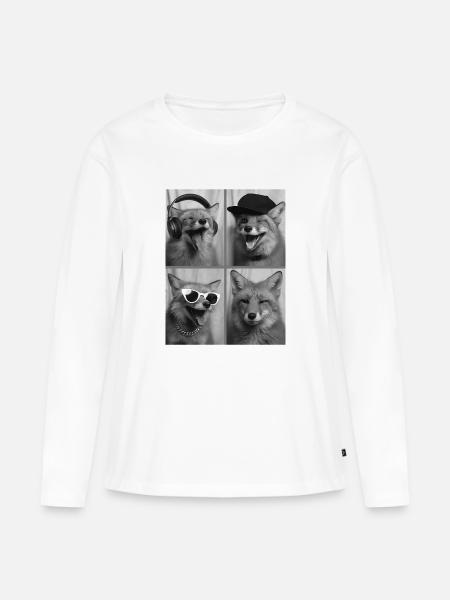 Fuchs - Frauen Premium Bio Langarmshirt - Weiß