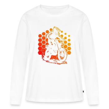 Conception compacte du motocross - T-shirt manches longues Premium bio Femme - blanc - Devant - Julia (174cm)