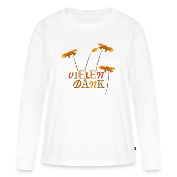 Merci beaucoup - T-shirt manches longues Premium bio Femme - blanc - Devant - Julia (174cm)