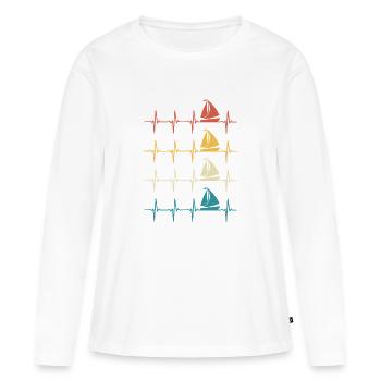 Segelboot Heartbeat Segelboot - Frauen Premium Bio Langarmshirt - Weiß - Vorne - Julia (174cm)