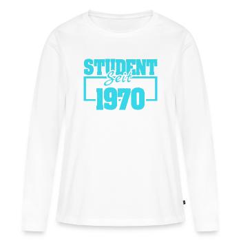 seit 1970 - Frauen Premium Bio Langarmshirt - Weiß - Vorne - Julia (174cm)