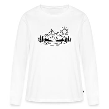 Forêt naturelle des montagnes - T-shirt manches longues Premium bio Femme - blanc - Devant - Julia (174cm)
